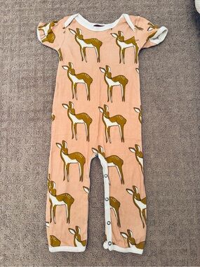 NWOT Milkbarn Peach Deer Print One-Piece Sleeper